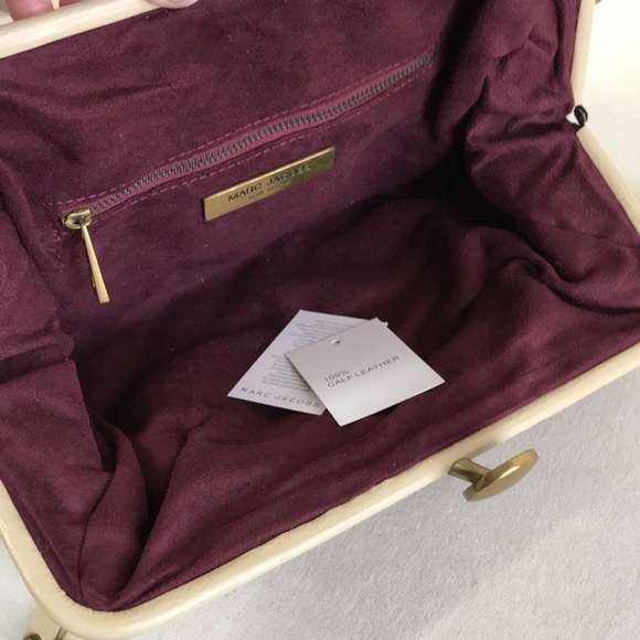 Marc Jacobs Ivory calf leather quilted clutch or chain shoulder bag - Picture 9 of 16